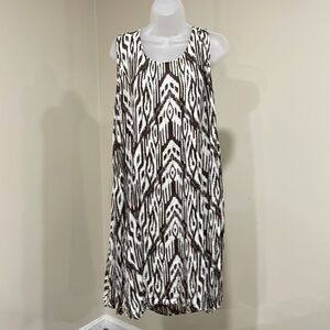 Roaman's brown and white summer dress.  Size 26/28 2X 3X plus